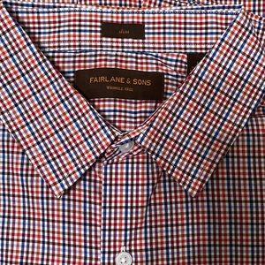NWT men’s wrinkle free slim dress shirt plaid